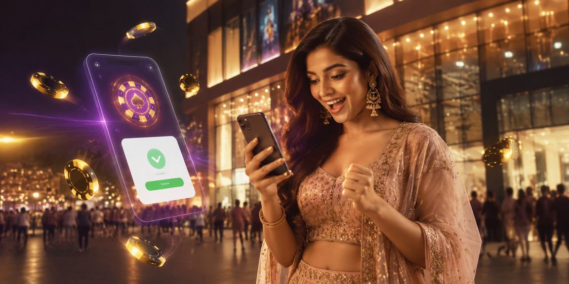 Indian player logging into online casino via mobile